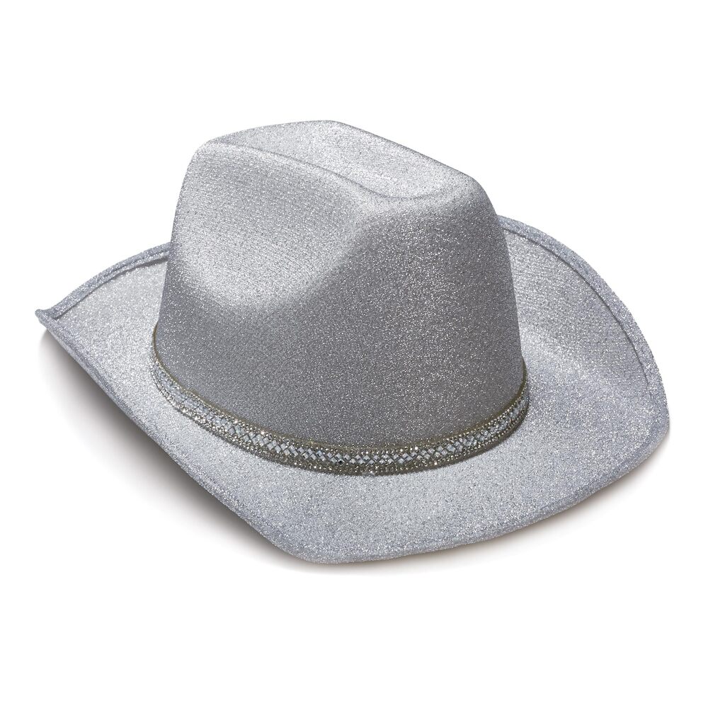 2757 Women's Glitter Faux Felt Cowboy Hat Set For Western Party Costume (us - Picture 3 of 7